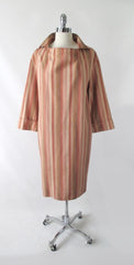 Vintage Halston III Striped Avant Garde Silk Dress M - Bombshell Bettys Vintage