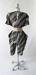 Vintage 80's Avant Garde Tapered Harem Pants Cropped Jumpsuit S - Bombshell Bettys Vintage