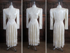 • Vintage 80's Gunne Sax Silk Tea Dress M - Bombshell Bettys Vintage