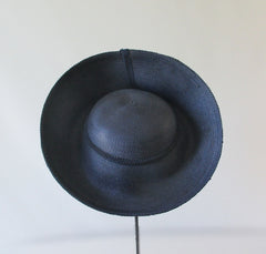 Vintage 80's Navy Blue Flower Sequins Derby Hat - Bombshell Bettys Vintage