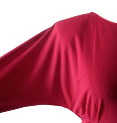 Vintage 80s Raspberry Red Side Tie Dress M - Bombshell Bettys Vintage