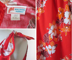 Vintage 80's Tie Top Hawaiian Sundress Dress M - Bombshell Bettys Vintage