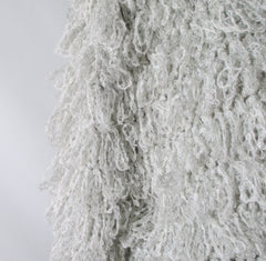Vintage 80s Grey Shaggy Loop Handknit  Sweater L - Bombshell Bettys Vintage