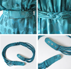 Vintage 80's Diane Von Fürstenberg Turquoise Dress L - Bombshell Bettys Vintage