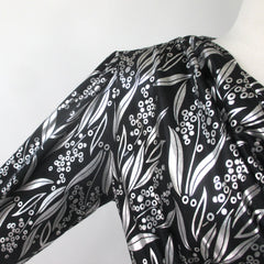 Vintage 80s Silver Shimmer Evening Party Top Blouse M