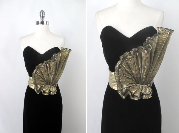 Vintage 80s Strapless Avant-garde Evening Gown / Party Dress L – Bombshell  Bettys Vintage