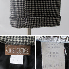 Vintage 80s Black White Herringbone Cuffed Pants / Trousers M - Bombshell Bettys Vintage