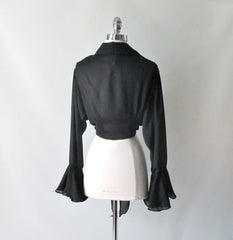 Vintage 90's Black Sheer Tie Top S - Bombshell Bettys Vintage
