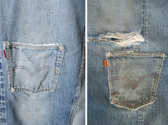 Vintage Big E Jeans Handmade Levis Hippie Maxi Skirt XL XXL - Bombshell Bettys Vintage