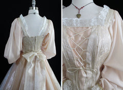 Masquerade Ball Gown Costume Renaissance Queen Fairy Princess Dress M - Bombshell Bettys Vintage