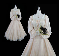 Masquerade Ball Gown Costume Renaissance Queen Fairy Princess Dress M - Bombshell Bettys Vintage