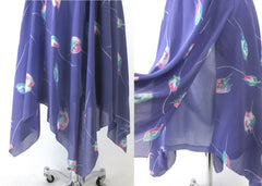 Vintage 70's Chiffon Dagger Hem Disco Dress S