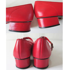 Vintage 60's Red Patent Mary Jane Square Dance Shoes In Box 8 1/2 - Bombshell Bettys Vintage