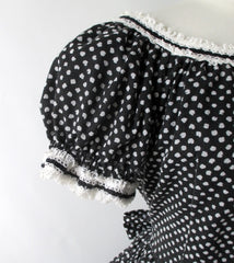 Vintage Black & White Full Circle Skirt Square Dance / Dolly Dress M