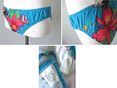 Vintage Classic Hawaiian Swimsuit 2 Piece Cotton Bikini Bathing Suit Hawaii S M detail - Bombshell Bettys Vintage