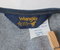 Mens Vintage 70s Wrangler Blue Denim Vest M