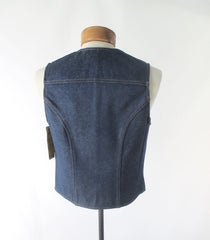 Mens Vintage 70s Wrangler Blue Denim Vest M