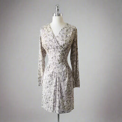 Vintage 70's Floral Long Sleeve Casual Midi Dress M