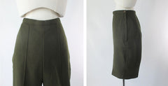 Vintage 50s Olive Green Wool Shorts Paddle & Saddle Sportswear S