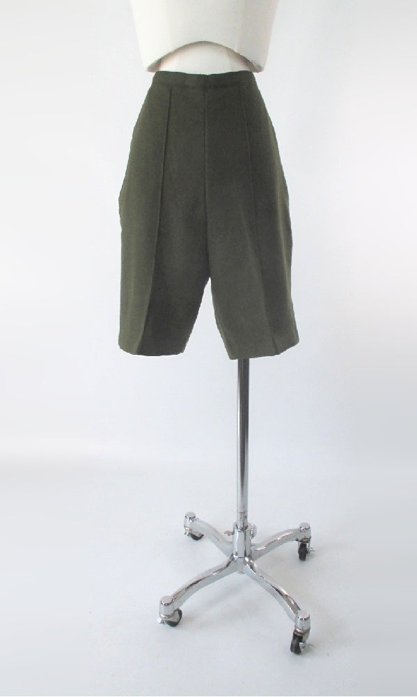 Vintage 50s Olive Green Wool Shorts Paddle & Saddle Sportswear S