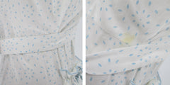 Vintage 50s White & Blue House Dress / Dressing Gown S