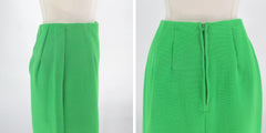 Vintage 60s Lime Green Midi Skirt Montgomery Wards XS