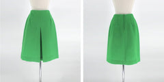 Vintage 60s Lime Green Midi Skirt Montgomery Wards XS