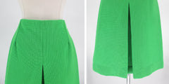 Vintage 60s Lime Green Midi Skirt Montgomery Wards XS