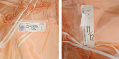 Vintage 60s Peach Organza Maxi Party Dress XS
