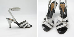 Vintage 80s White Sandals Seducta French Heels 7.5