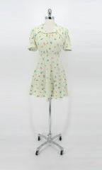 Vintage 70s Fruit Print Mini Dress S Petite