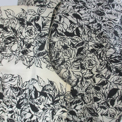 vintage 50s black white roses Anna Miller  Bill Blass sheath dress details 2