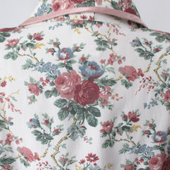 vintage 80s 90s cottagecore Victorian revival pink white satin roses light blazer print size