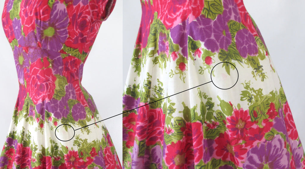 Vintage 50s Pink Purple Floral Fit & Flare Day Dress M | S Bombshell Bettys Vintage Vintage 50s Pink Purple Floral Fit & Flare Day Dress M | S Bombshell Bettys Vintage