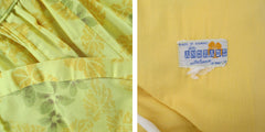 Vintage 50s Sunny Yellow Fit & Flare Hawaiian Dress L Petite