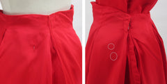 Vintage 50s Red Top & Full Skirt Matching Party Set S