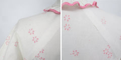Vintage 50s White Pink Duster Robe Dressing Gown  S / M