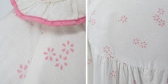 Vintage 50s White Pink Duster Robe Dressing Gown  S / M
