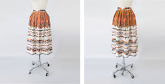 Vintage 60s Hostess Split Party Skirt XS