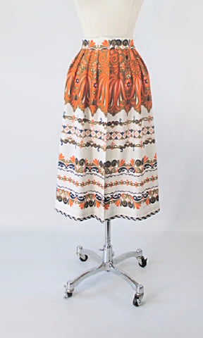 Vintage 60s Hostess Split Party Skirt XS