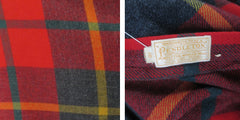 Vintage 60s Red Plaid Pendleton Wool Skater Skirt XS