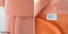 Vintage 60s Orange White Stripe Skirt Suit M