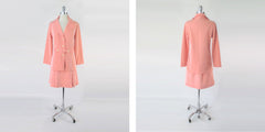 Vintage 60s Orange White Stripe Skirt Suit M