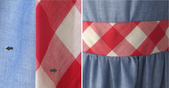 Vintage 70's Swirl Park East Chambray Maxi Dress & Matching Hat M
