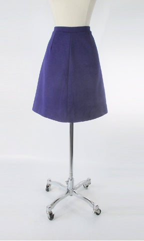 Vintage 60s Royal Purple Mini Skirt S
