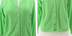 Vintage 60s Bright Green Cardigan Sweater M / L