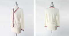 Vintage 60s Classic Red White Blue Cardigan M