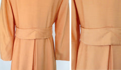 vintage 60s peach silk Emma Domb empire waist mini party dress matching silk jacket set special occasion wedding