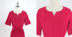 Vintage 60's Pink Silk Midi Dress I Magnin M
