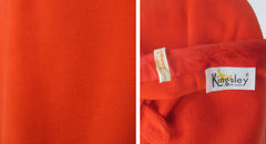 Vintage 60s Orange A-Line Midi Skirt S